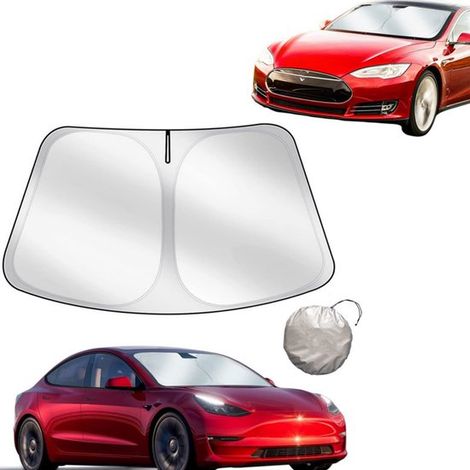 Parasol para coche, Parasol plegable apto para Tesla Model 3/Y, Apto para Tesla Model 3 y Model Y (2019-2026), 142 x 95 cm (1/5)