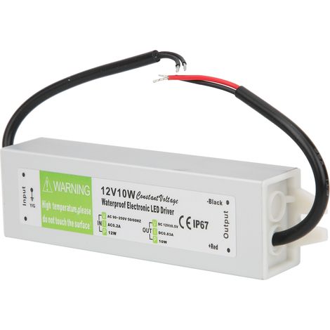 Alimentation LED électronique étanche professionnelle 10 W, AC 90-250 V (50/60 Hz) DC 12 V (1/5)