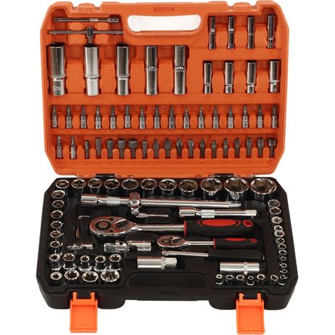 Kit Réparation Mécanique 108 Pièces - Douilles Impact Clés à Cliquet Embouts Acier Chrome-Vanadium - Auto/Bricolage (1/5)