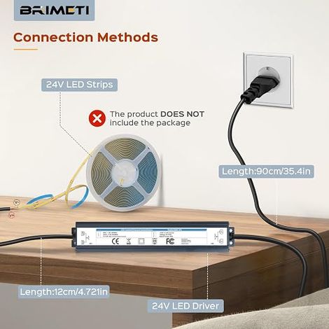 Transformateur 220V 24V Alimentation 300W 12.5A IP67 Extérieur Étanche Adaptateur avec Prise AC à DC LED Driver Continu Transformer Power Supply Basse Tensio Transfo Pour Ruban (1/3)