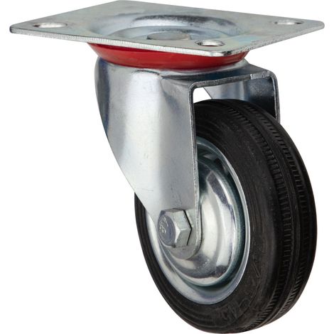 Lenkrolle 75mm Transportrolle Möbelrolle Industrierolle Gummi bis 50kg (1/2)