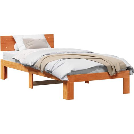 Maison Exclusive - Estructura de cama con cabecera Marrón cera 80 (1/5)