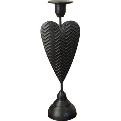Bougeoir en fer forgé forme cœur décoration table intérieur romantique (1/5)