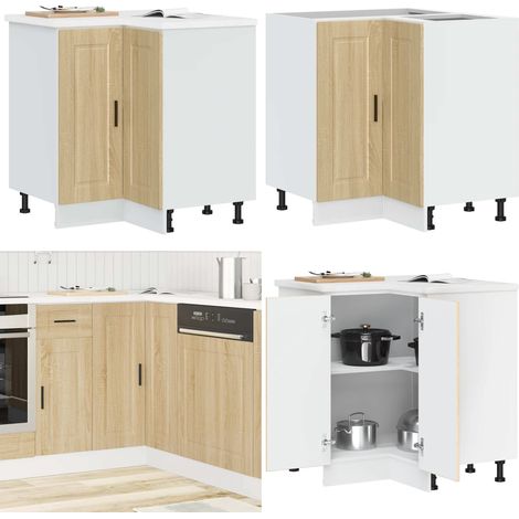 vidaXL Küchen-Eckunterschrank Porto Sonoma-Eiche Holzwerkstoff (1/5)