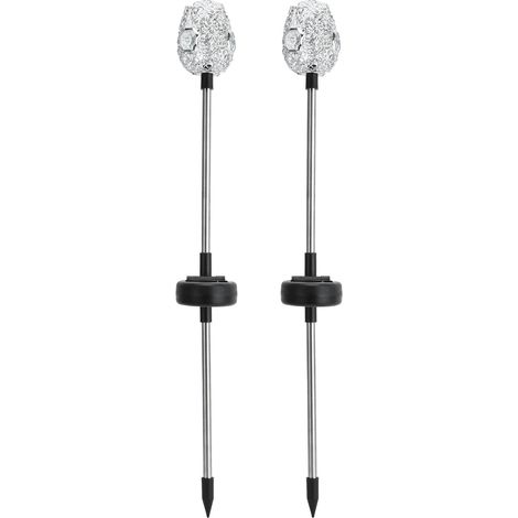 Lampe solaire de jardin, lampe de jardin LED creuse en cristal coloré pour la décoration paysagère extérieure (1/4)