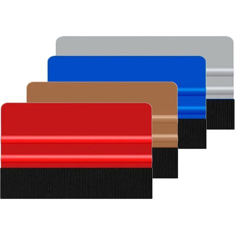 Lot de 4 raclette avec bord en feutre, raclette en plastique pour film (1/5)