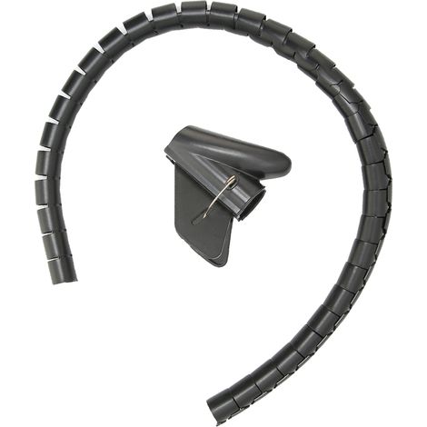 Spiralkabelschlauch mit Clip, offener Kabelkanal, 10 m, schwarz, Durchmesser 16 mm (1/5)