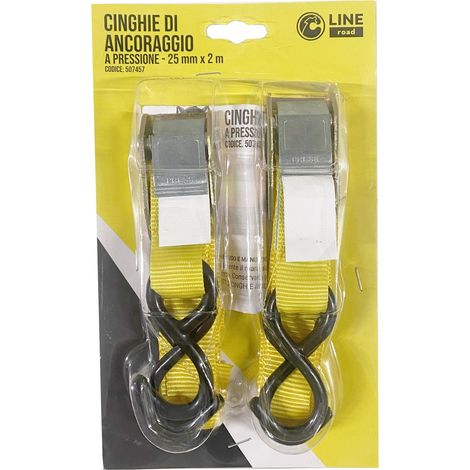 C SET 2/CINGHIE ANCORAGGIO PRESSIONE 25MM 2MT S