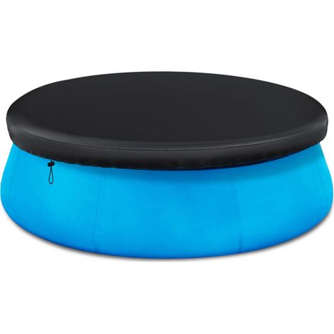 Bâche de piscine pour piscine gonflable, couverture d'extérieur au-dessus de la piscine ronde, résistante à la poussière, imperméable, pliable, empêche les feuilles, résistante aux UV (1/5)