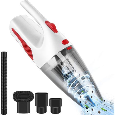 Aspirateur à main sans fil avec poignée, câble de chargement USB, adaptateur secteur, filtre en acier lavable à l'eau, puissant aspirateur sans fil avec lumière LED