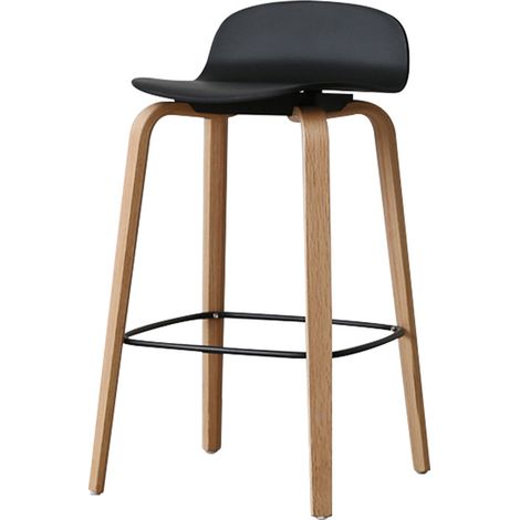 Tabouret de bar noir style scandinave avec pieds en métal - Hauteur 76cm