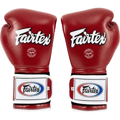 Guantes de boxeo Fairtex estilo mexicano, rojos, 16 oz. (1/4)