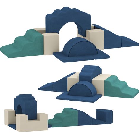 Ensemble de construction souple de 7 pièces pour enfants de 6 mois à 3 ans, blocs de mousse et de velours, jouets d'escalade pour le salon, la chambre, la maison et la chambre d'enfant, multicolore