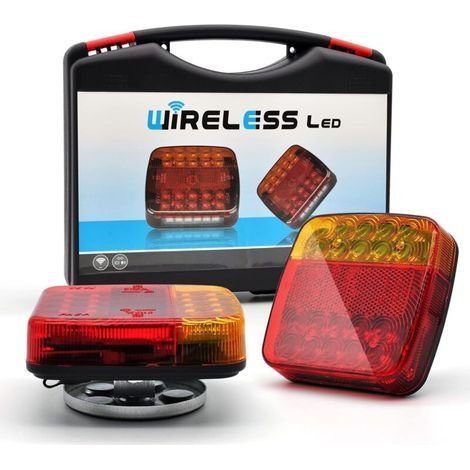 2 Pack Eclairage arrière Feux Led sans fil WiFi pour remorque,kit éclairage arrière LED Feux Arrière Base Aimanté Pour Auto Camion Tracteur Remorque Caravane (1/5)