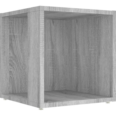 Table d'appoint meuble de salon bout de canapé 33 x 33 x 34,5 cm bois d'ingénierie gris DEC032522