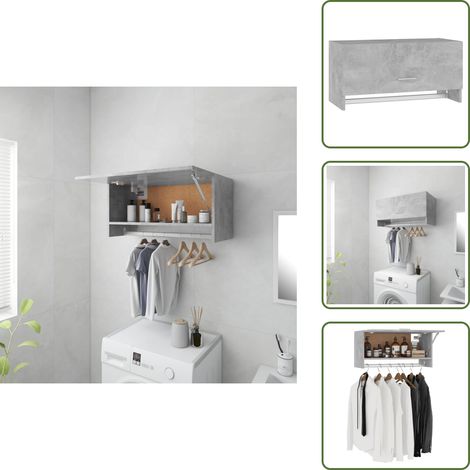 Kleiderschrank Betongrau 70x32,5x35cm Holzwerkstoff - Kleiderschrank - Betongrau - Holzschrank - Wandregal - Stauraum (1/5)