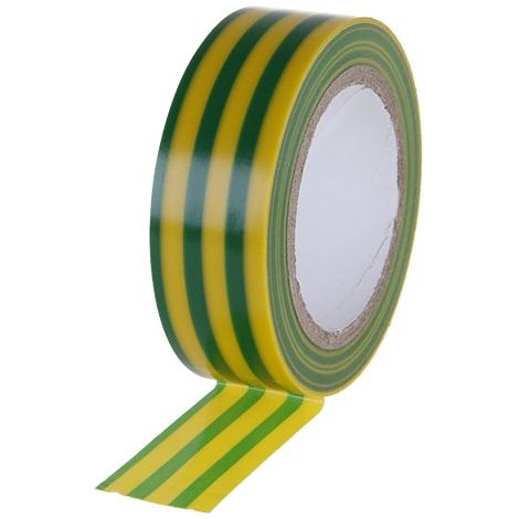 Ruban isolant en PVC LEVIOR 19 x 0,13 mm x 10 m jaune-vert 38925.01