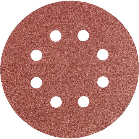 Klett-Schleifscheiben 125 mm, Körnung 80, 5 Stück, mit 8 Löchern (1/5)