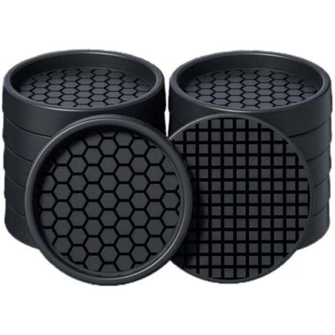 Lot de 12 dessous de verre ronds de 5 cm pour meubles en bois dur, protections antidérapantes pour meubles, tasses, lits, canapés, butées de meubles pour éviter les glissements (noir) (1/4)