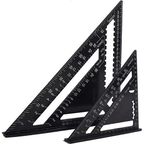 Équerre de menuisier multifonction EXCLU FR 170 mm et 30 mm, en métal et aluminium, avec gabarit, rapporteur d'angle 45° et 90° / Outils de menuisier / Tracin (1/5)