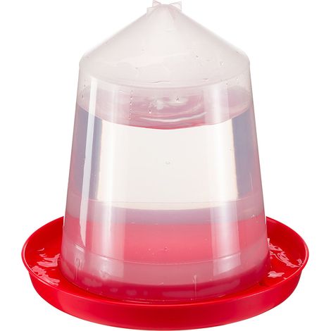 Ferplast OLBIA 5  Abbeveratoio per galline e pulcini. Variante OLBIA 5 - Misure: Ø 35 x h 34 cm - 9 L - Rosso