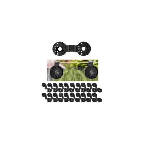 Genérico Lot de 20 clips de filet d'ombrage, fixation canisse jardin occultation, treillis pour terrasse extérieure, auvents extérieurs, terrasse, voile pour bâches imperméables extérieur, filet (1/5)