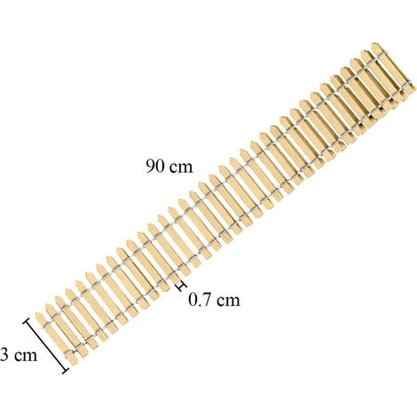 Kleiner Holzzaun 90 cm, Miniatur-Gartenzaun aus Holz, Mini-Holzzaun, Miniatur-Gartenzaun, Mikro-Landschaftszubehör (1/5)