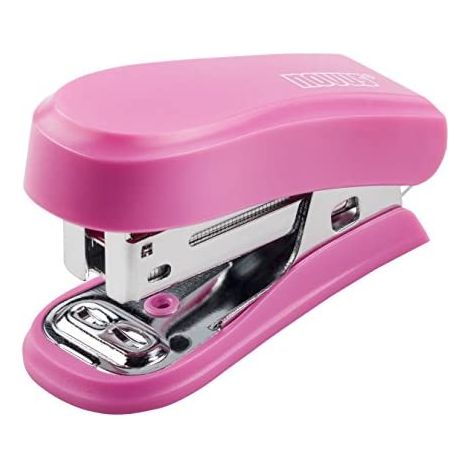 Novus mini agrafeuse compacte - jusqu'à 12 feuilles - agrafage fermé et ouvert - 320 agrafes incluses - couleur rose