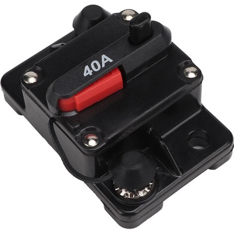 Disjoncteur en ligne réinitialisable pour audio stéréo de voiture 12 V 30 A/40 A/60 A, fusible à récupération automatique (40 A). (1/5)