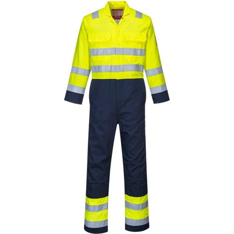 Combinaison Hi-vis Anti-statique Bizflame Pro Couleur : Jaune/marine Taille M - Portwest (1/2)