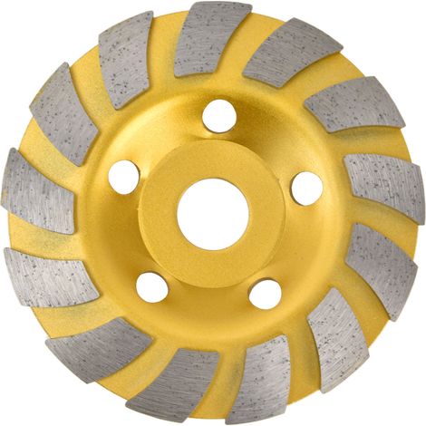 Meule à béton turbo à segments diamant disque cup coupe rapide maçonnerie meuleuse 125mm jaune 22.23mm 16/20mm 2 rondelles (1/5)