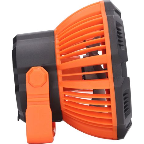 Tragbarer, per USB aufladbarer Campingventilator, leise und mit Fernbedienung und LED-Licht ausgestattet, ideal für Campingzelte. (1/4)