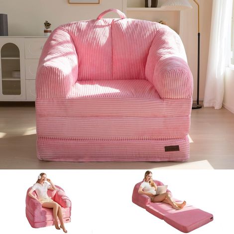 Canapé Lit Pliant avec Dossier, Lit Pliable sans Structure avec Poignée, 2 en 1 Convertible Pouf en Canapé de Sol, Canapé Pliant Confortable pour Chambre et Salon (1/5)