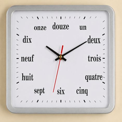 Horloge murale moderne argentée 30x30 cm silencieuse à aiguilles argent 30-30cm 300 g – Livraison gratuite
