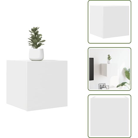 Meuble TV mural Blanc 30,5x30x30 cm - Meubles Tv Murale - Meuble Tv Blanc - Support Tv Mural - Rangement Tv - Meuble Hifi (1/5)