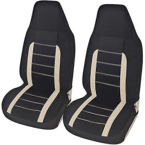 Housse de siège avant de voiture, housse de siège baquet, housse de siège universelle pour berline beige (1/5)