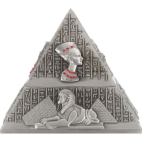 Cendrier en métal décoratif et innovant, coffret cadeau pour fumeur, ornements en forme de pyramide de pharaon égyptien (étain antique) (1/5)