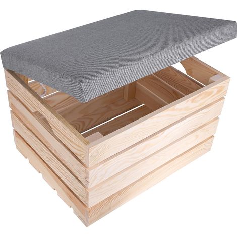 Coffre Banc De Rangement Jouets 50 x 40 x 35 Cm Naturel