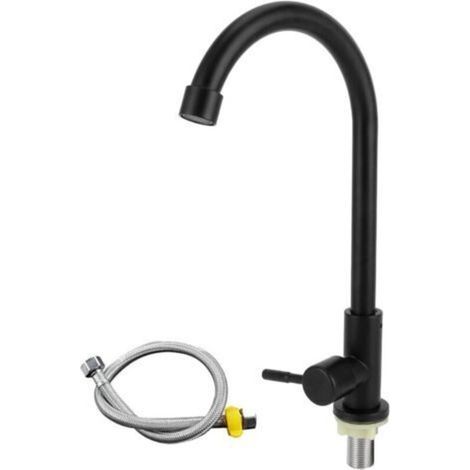 [JAMAIS UTILISÉ] Robinet de Cuisine, Robinet Lavabo en Acier Inoxydable, Mitigeur de Salle de Bain, Mitigeur Lavabo à Bec Haut, Robinet Froid Simple (1/4)