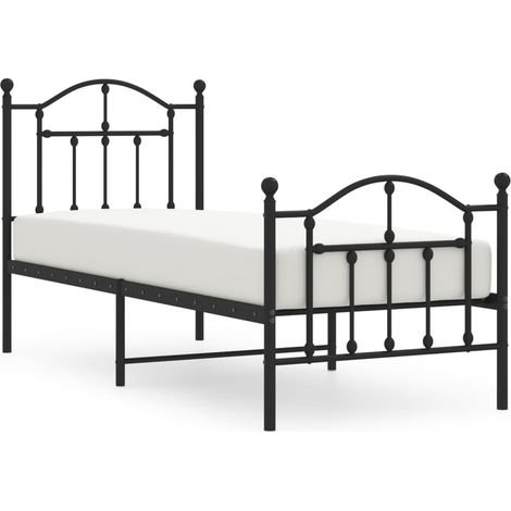 Maison Exclusive - Giroletto con Testiera e Pediera Metallo Nero 75x190 cm (1/5)