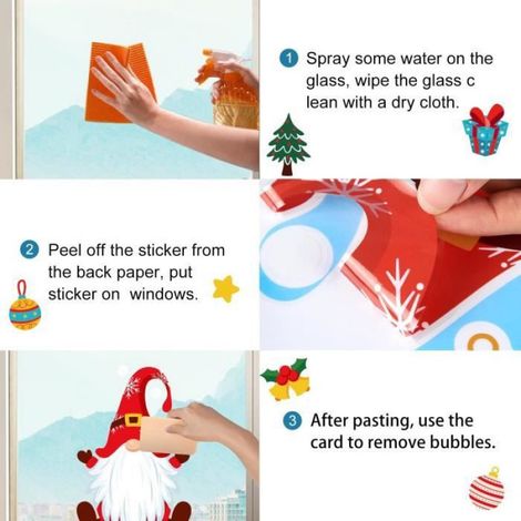 Autocollants de Noël - - Flocons de Neige - PVC - Décoration de Fenêtre - Multicolore (1/4)
