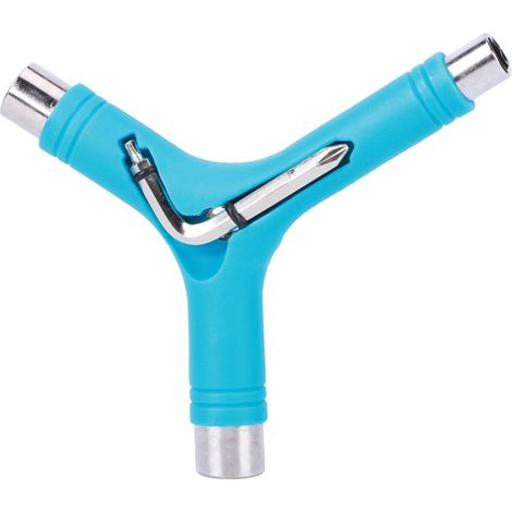 Clé multifonction en Y à cinq fonctions en acier allié, outil professionnel pour skateboard, bleu ciel (1/5)
