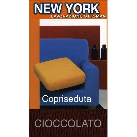 Copriseduta Divano New York Cioccolato - Tessuto Elasticizzato a Costine Antipilling - Made in Italy copriseduta 1posto 60x60