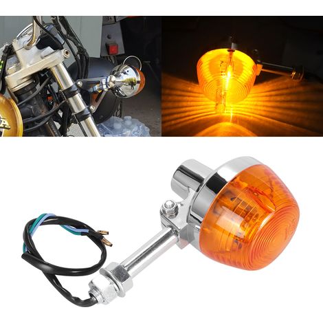 Indicateurs Indicateur Lumières Clignotants Chromés pour Moto Et Scooter, Petits Clignotants pour CT70 XL100 CM125 CB400 CB750 12 Volts, Clignotant, Voyant Lumineux (1/5)