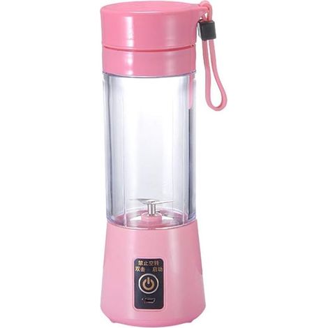 Extracteur de jus portable - Gobelet à jus 400 ml, 6 lames, rose - (1/5)