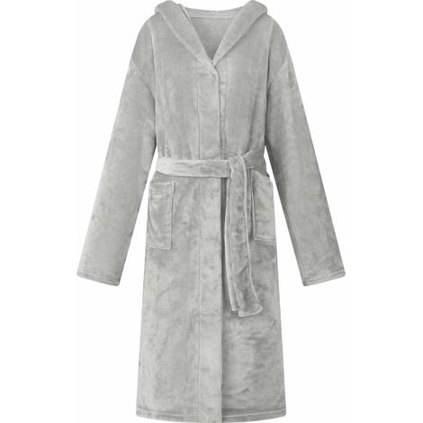 Bata con Capucha Gris xxl Franela