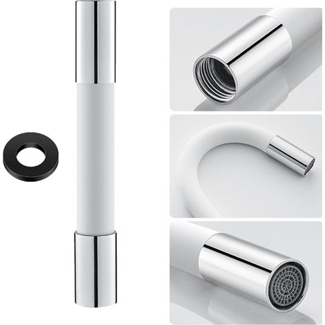 Tuyau d'extension flexible en silicone avec joint étanche et douchette à 360° pour robinet. (1/5)