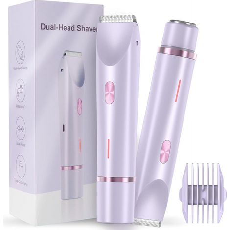 Rasoir Électrique Femme Double Tête Épilateur Zones Intimes Précision Doux (1/5)