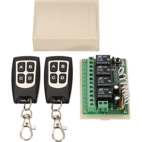 12 V 4CH Canal 433 Mhz Sans Fil Commutateur Telecommande Circuit Integre Avec 2 Transmetteur BRICOLAGE Remplacer Pieces Outils (1/4)