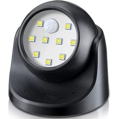 Spot LED Extérieur, Spot exterieur avec Detecteur de mouvement, Projecteur LED extérieur Sans Fil, 150 Lumen, Sphère Amovible, Rotation et Inclinaison à 360 degrés, Batterie à Pile (1/5)